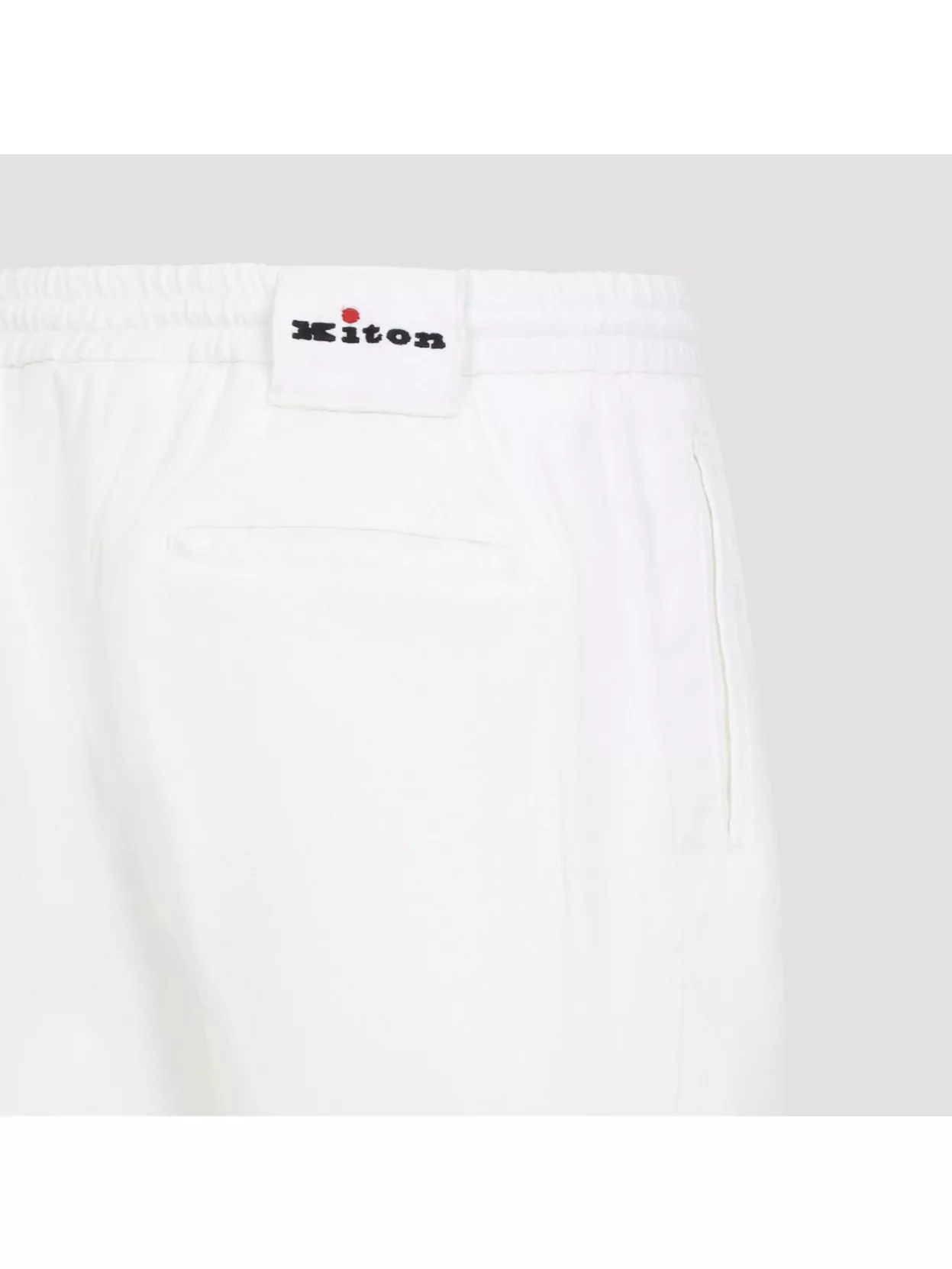 KITON LYOCELL PANTS ELASTIC WAIST POCKETS