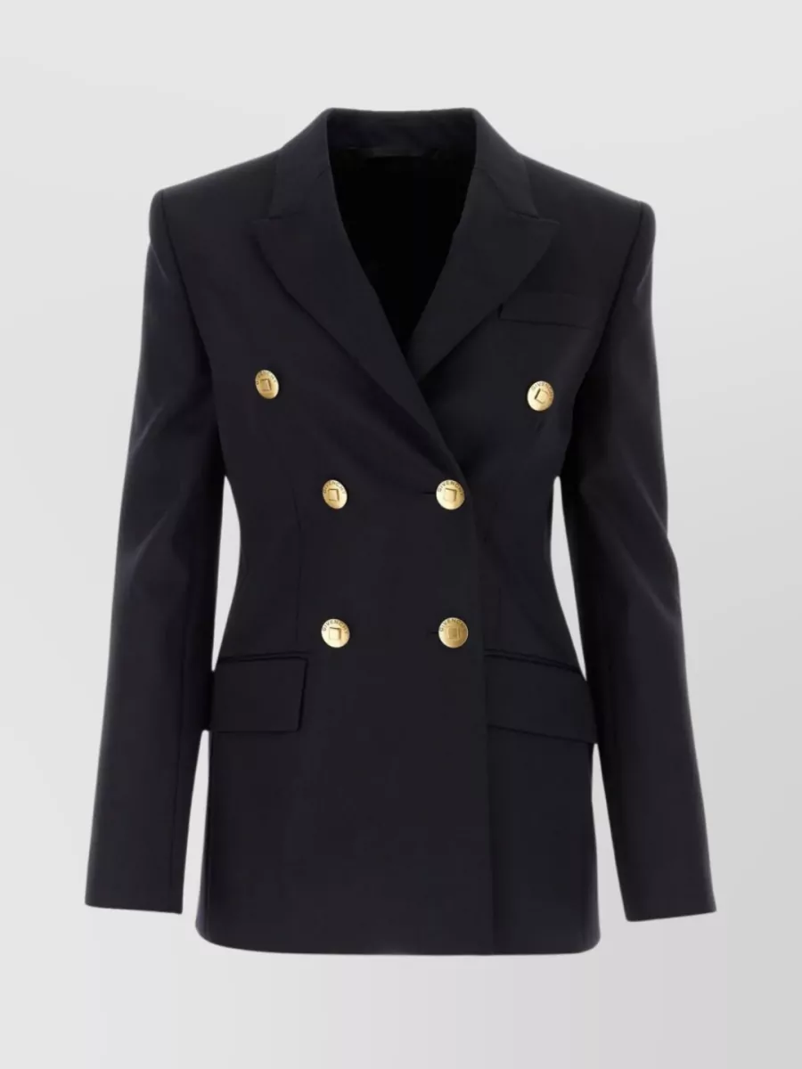 Shop Givenchy Wool Blend Blazer With Back Slit And Multiple Pockets In Black