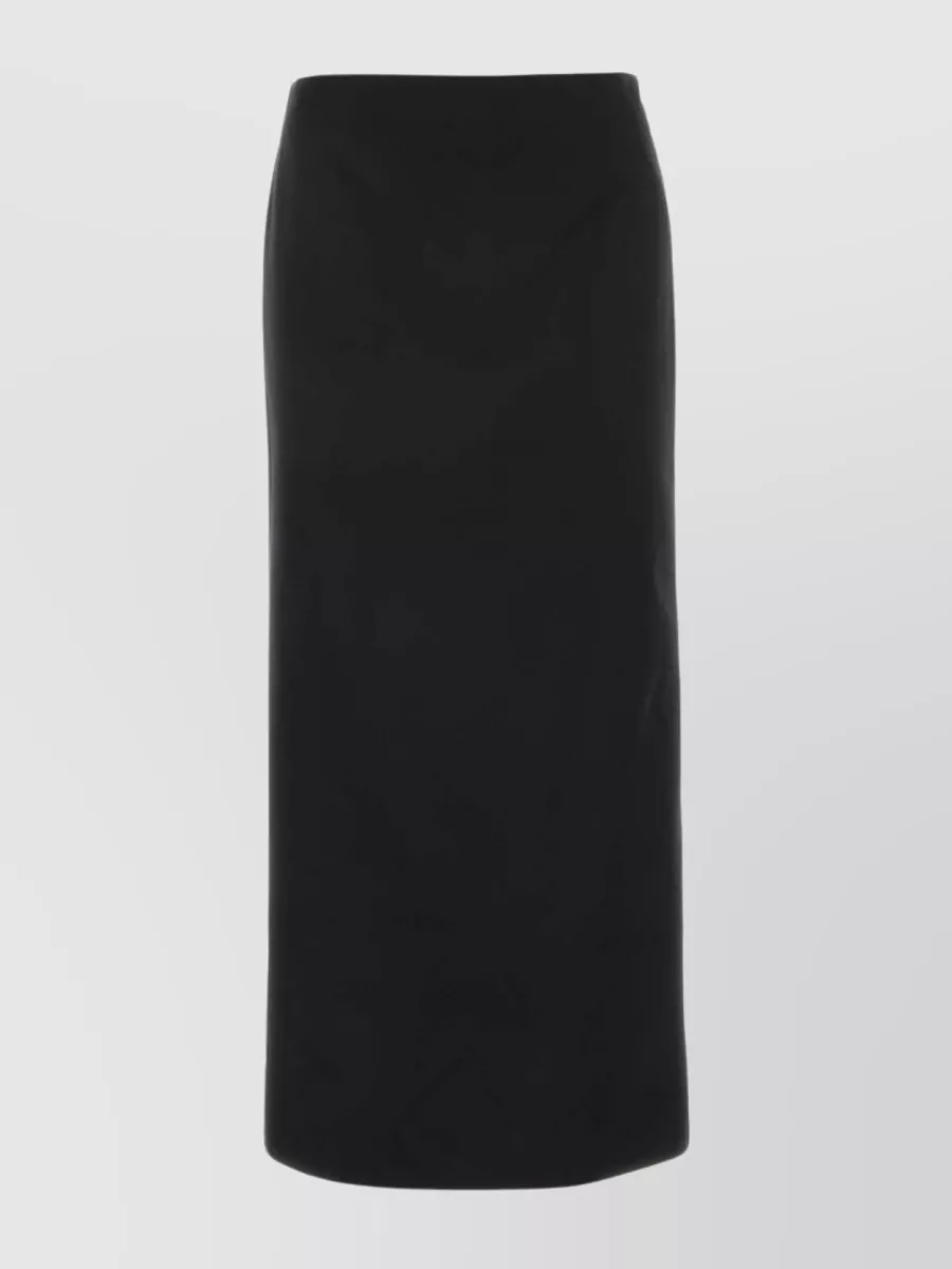 Shop Gucci Satin Skirt With Rear Slit For A Flattering Fit In Black