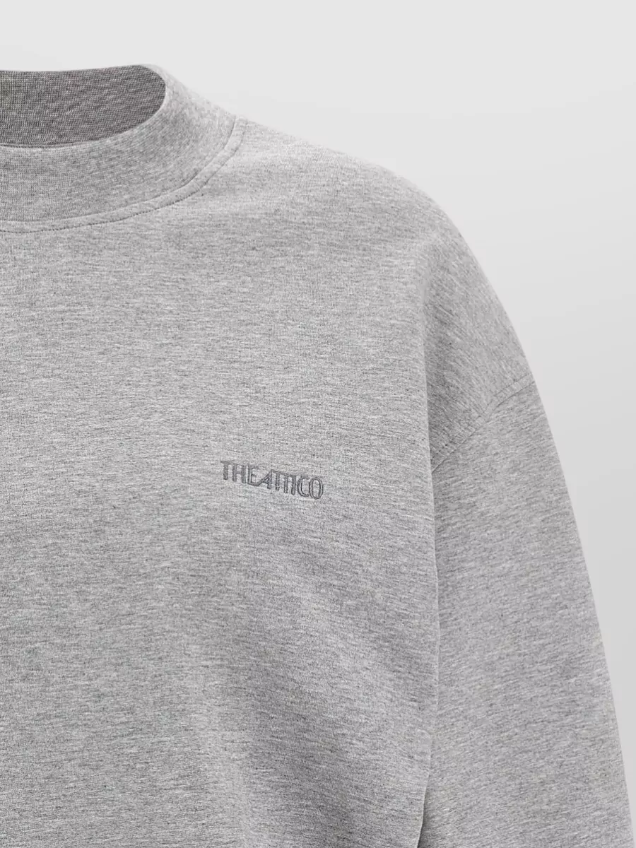 The Attico Mélange Sweatshirt Dress Crew Neck Draped