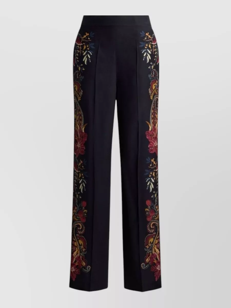Etro Silk floral-print wide-leg trousers