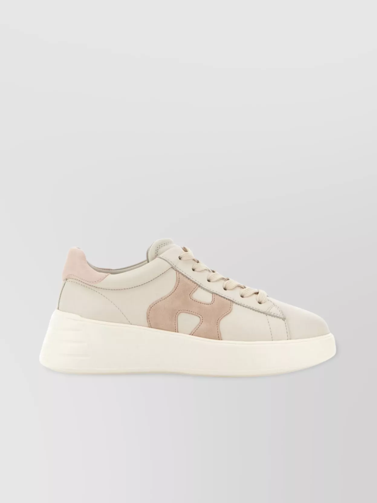 Hogan Leather Sneakers Rebel Panelled Platform Round Suede