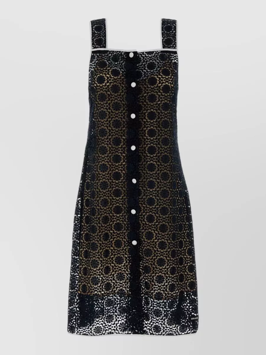 Miu Miu macramé lace knee-length dress