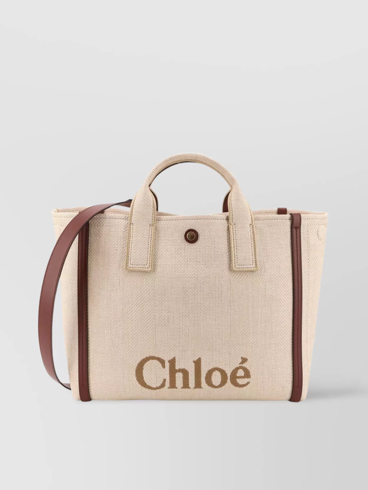 ショルダーバッグ・ポシェット Chloe' Chloe Carry Canvas Shoulder Bag With Logo Embroidery Chloé Carry canvas shoulder bag logo embroidery | The
