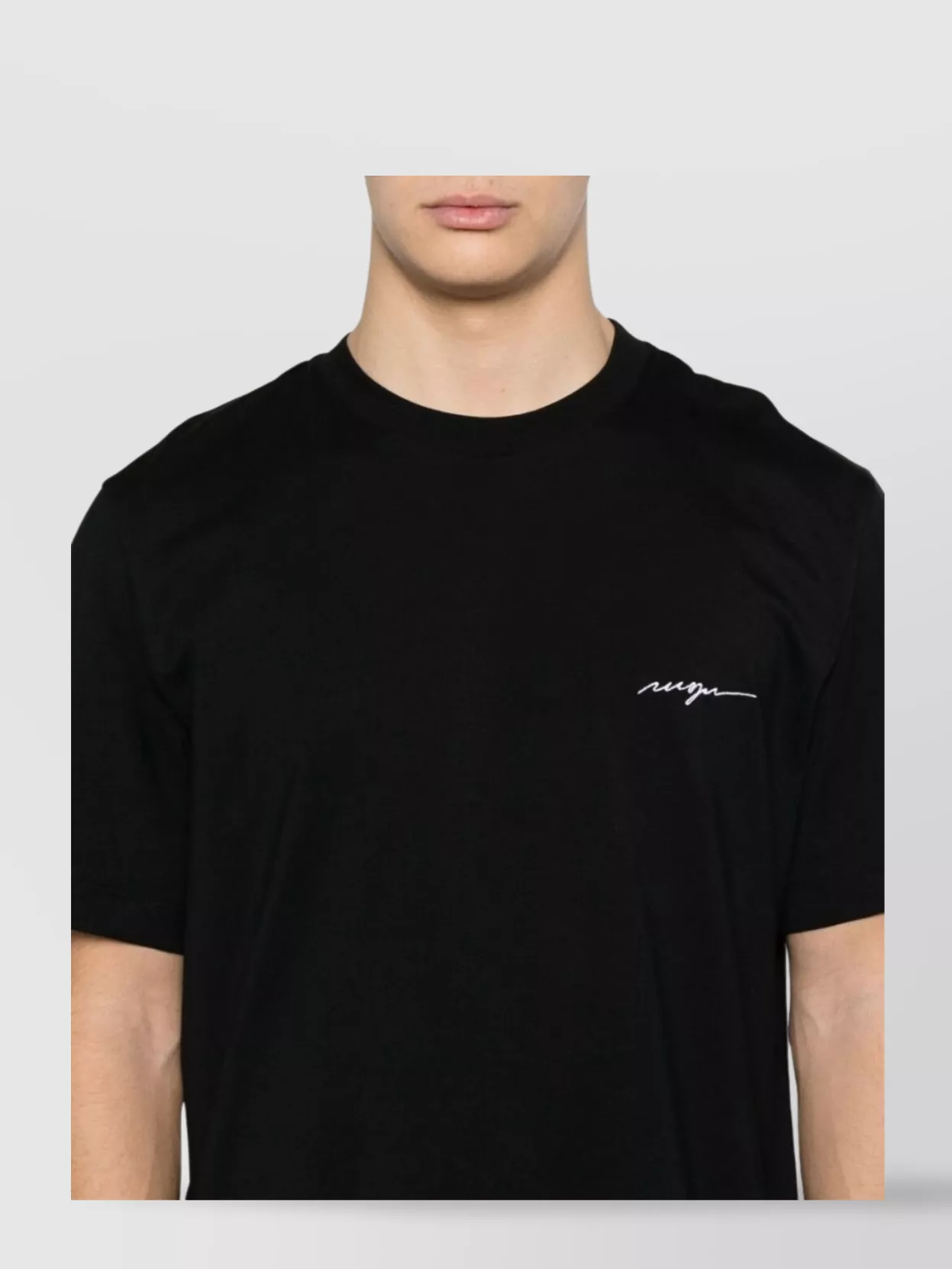 Msgm Logo Crew Neck Cotton T-Shirt