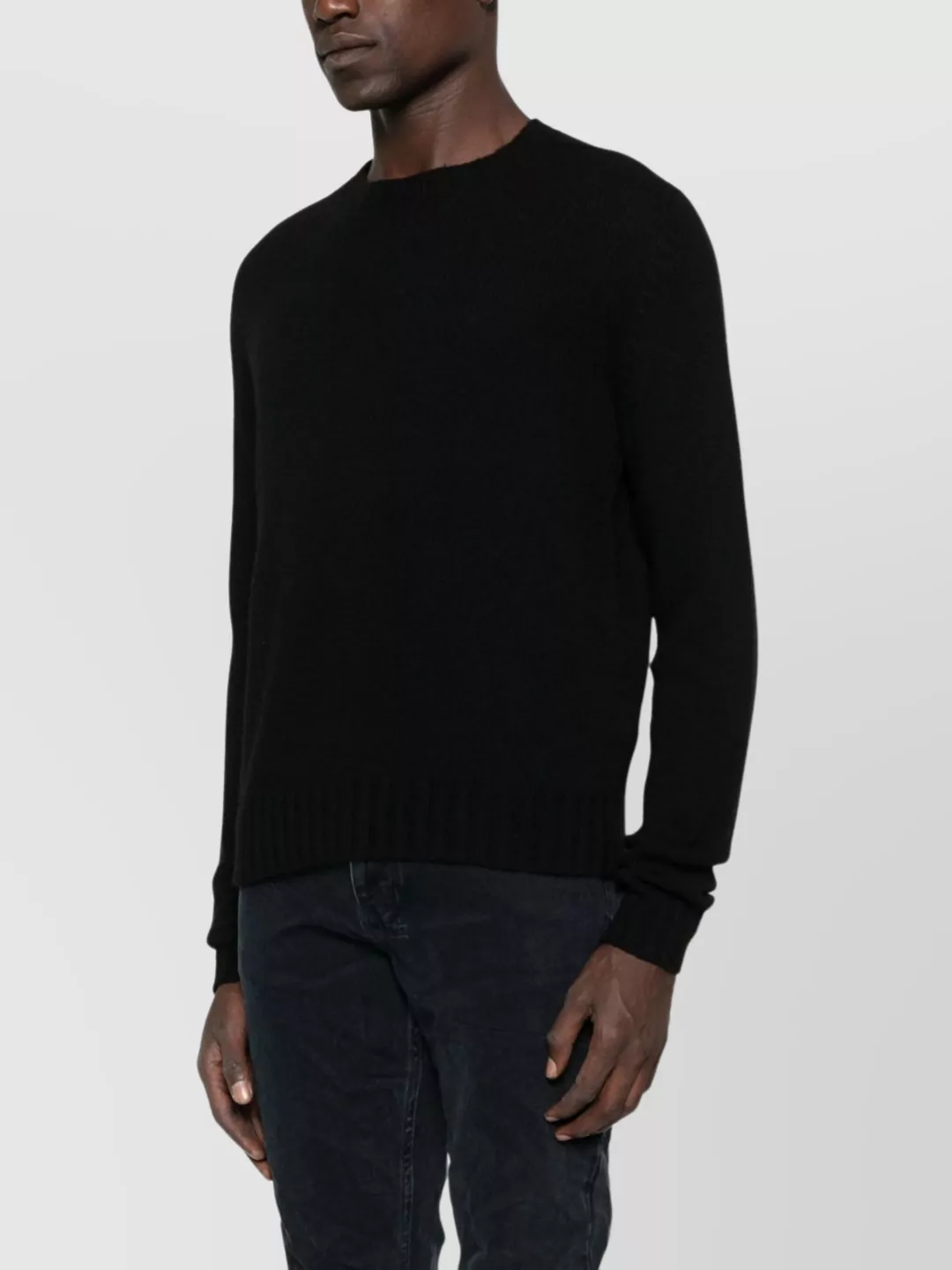 Palm Angels Crew Neck Long Sleeve Ribbed Sweater