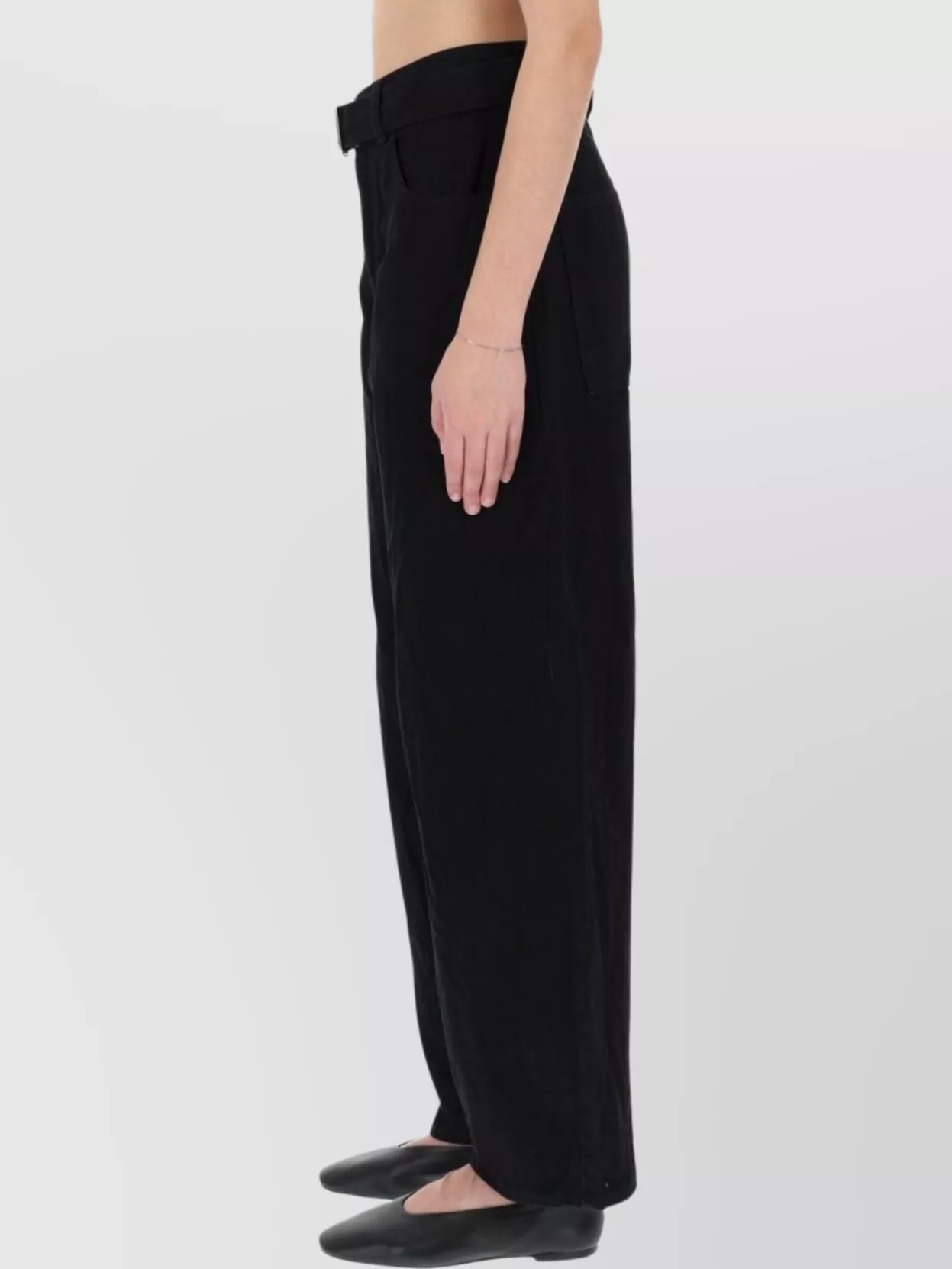 Studio Nicholson Wide Leg Trousers Pockets In Black
