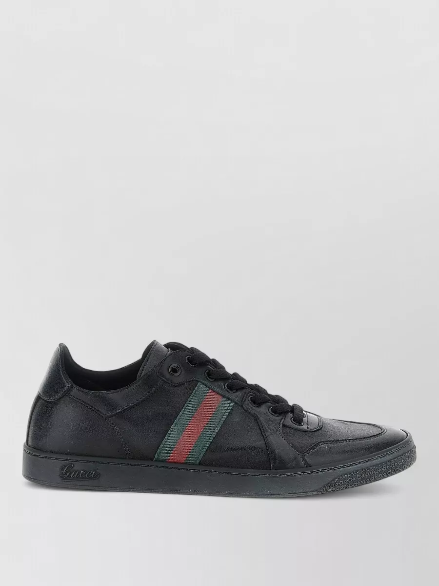 Gucci Leather Lace-Up Sneakers