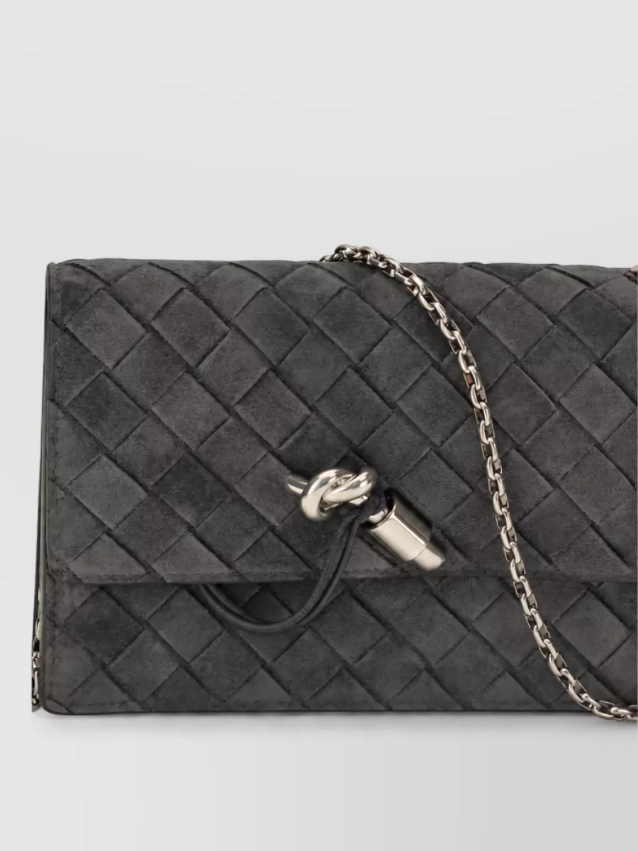 Bottega Veneta andiamo leather clutch bag