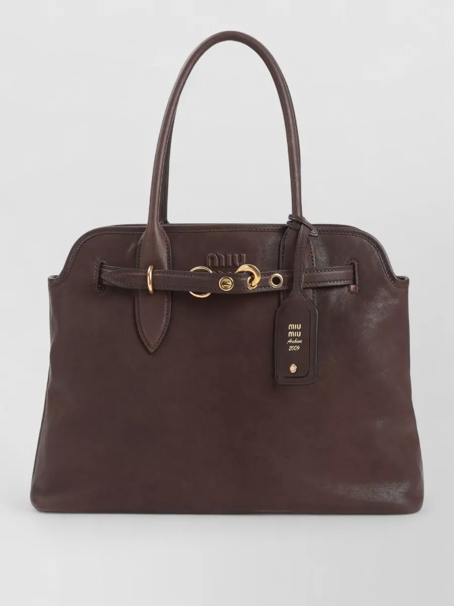 Miu Miu Aventure Lamb Leather Tote Bag