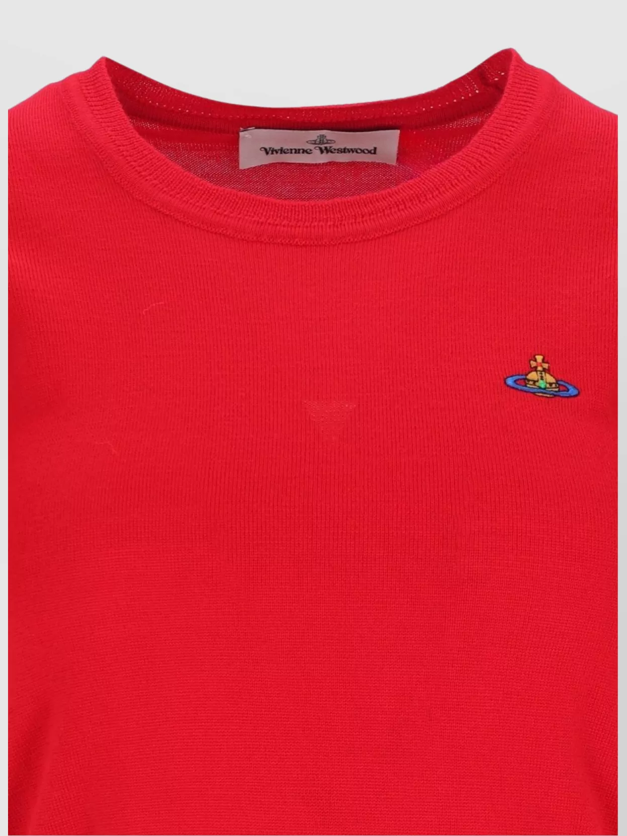Vivienne Westwood Crew Neck Ribbed Hem Short Sleeves