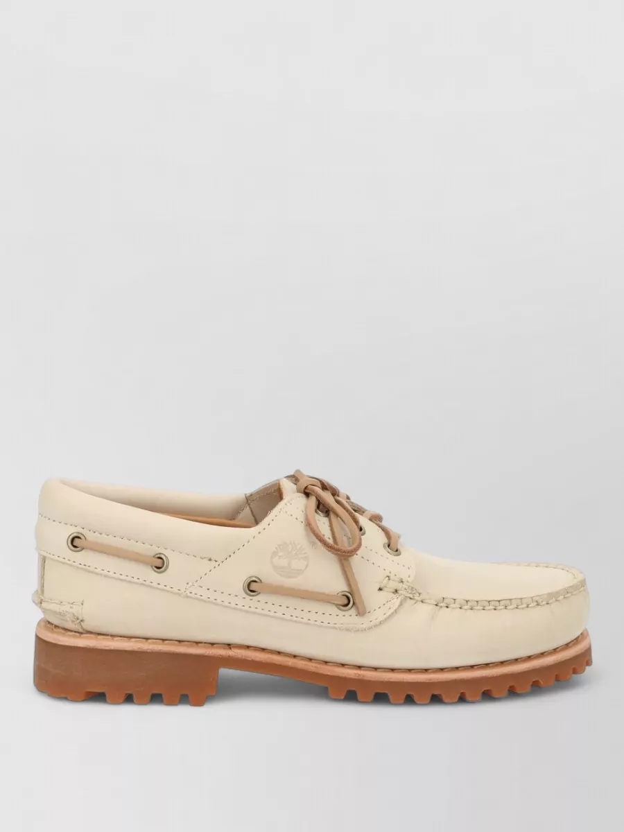 Timberland Leather Lace Up Loafer Shoe Rubber Sole