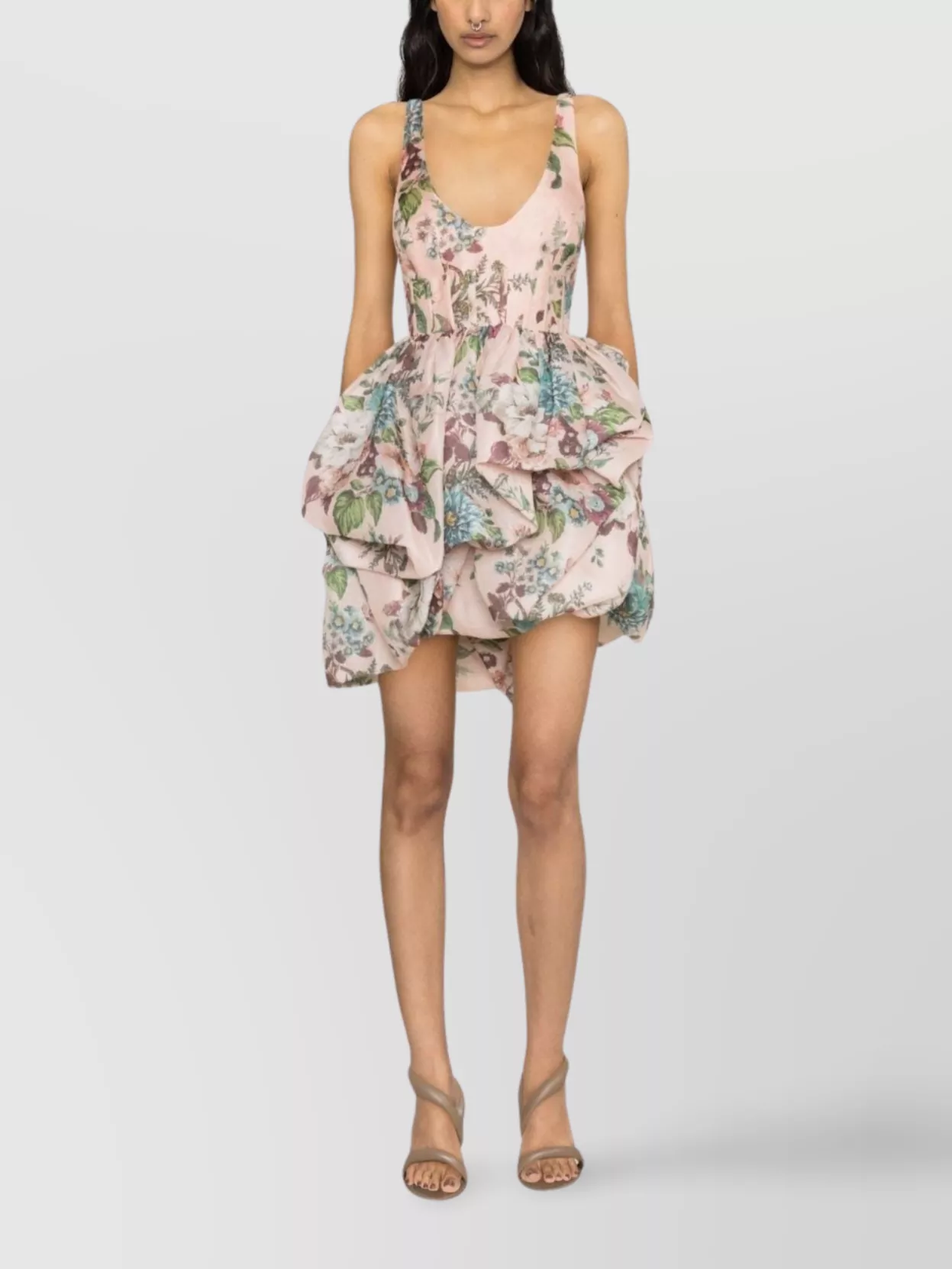 Zimmermann Draped Floral Print Mini Dress