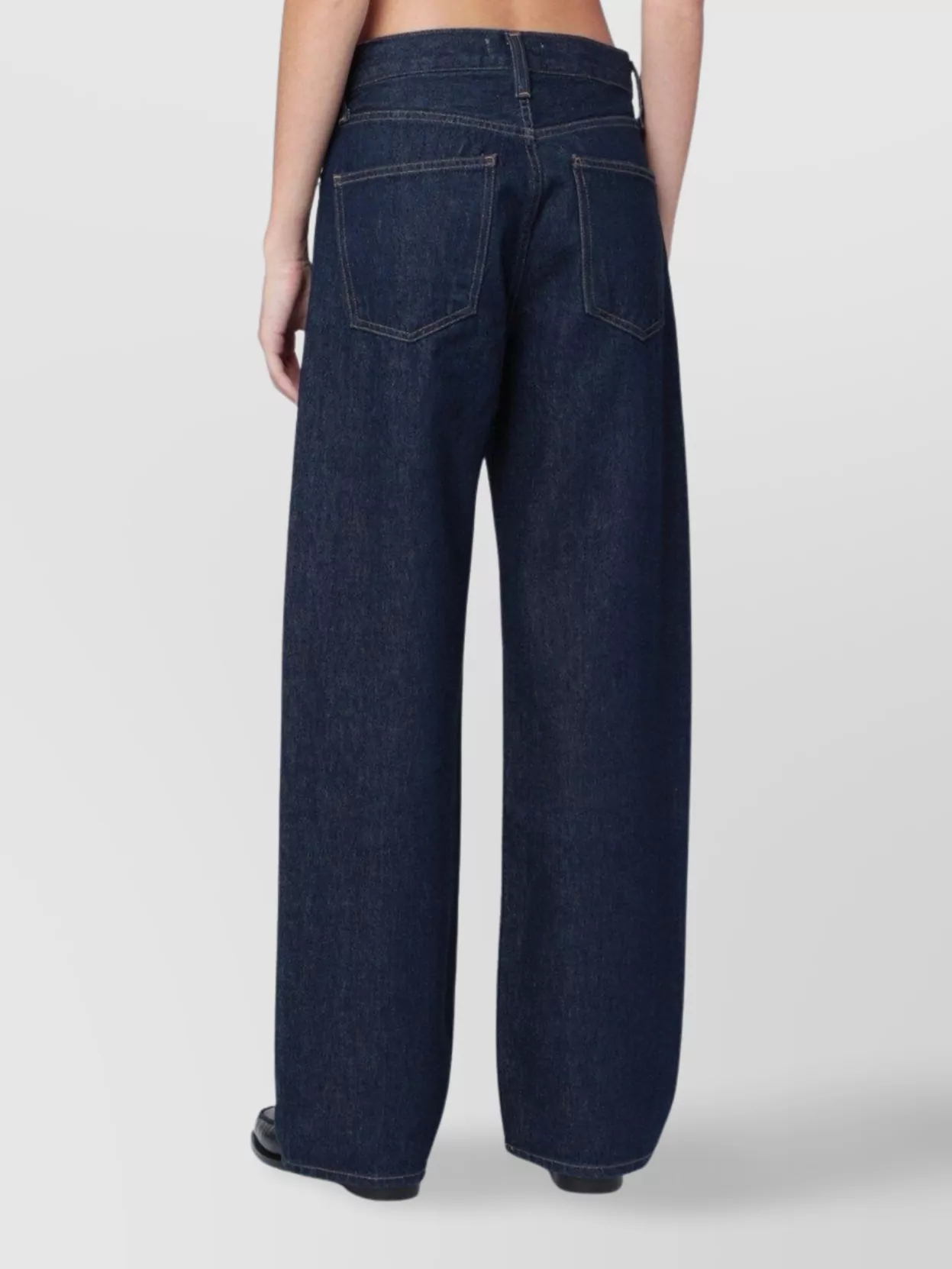 Agolde Wide-leg Jeans With Five Pockets And Belt Loops In Blue