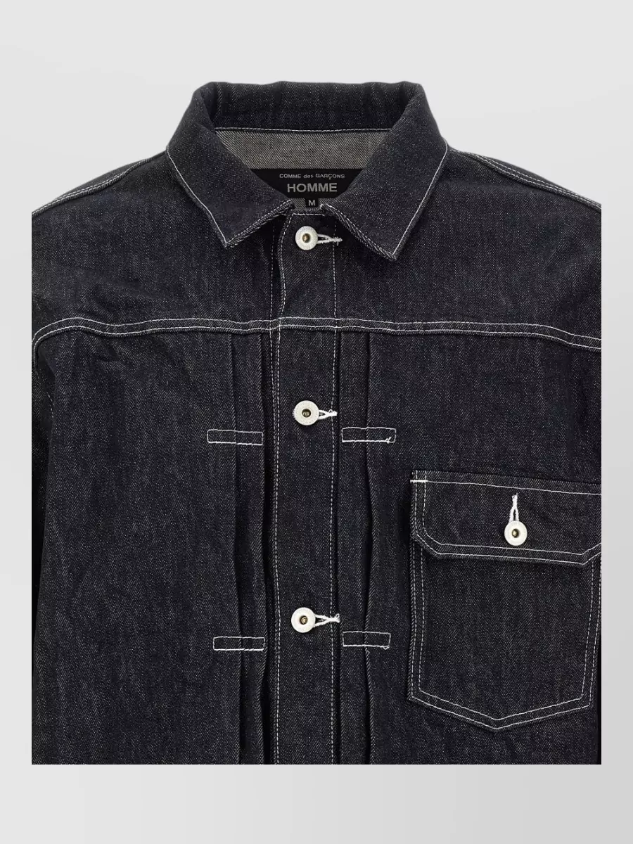 Comme Des Garçons Pleated Denim Jacket