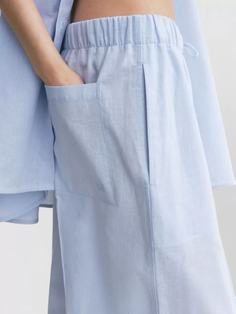 Totême Linen Blend Wide-Leg Trousers