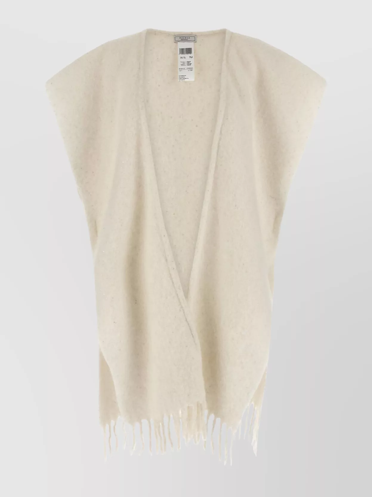 Peserico Circular Gauze Cape In Neutral