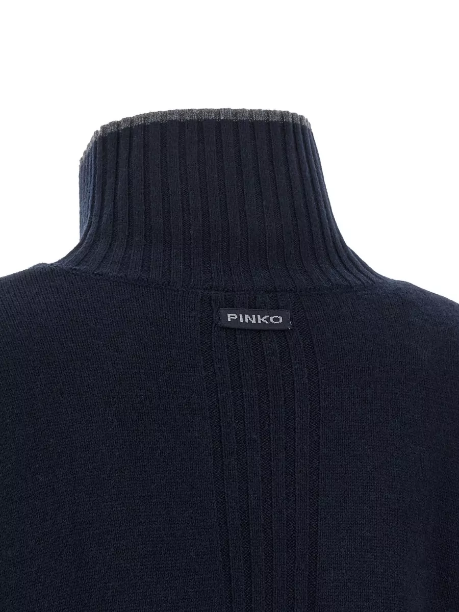 Pinko Cashmere Wool Ribbed Turtleneck Sweater