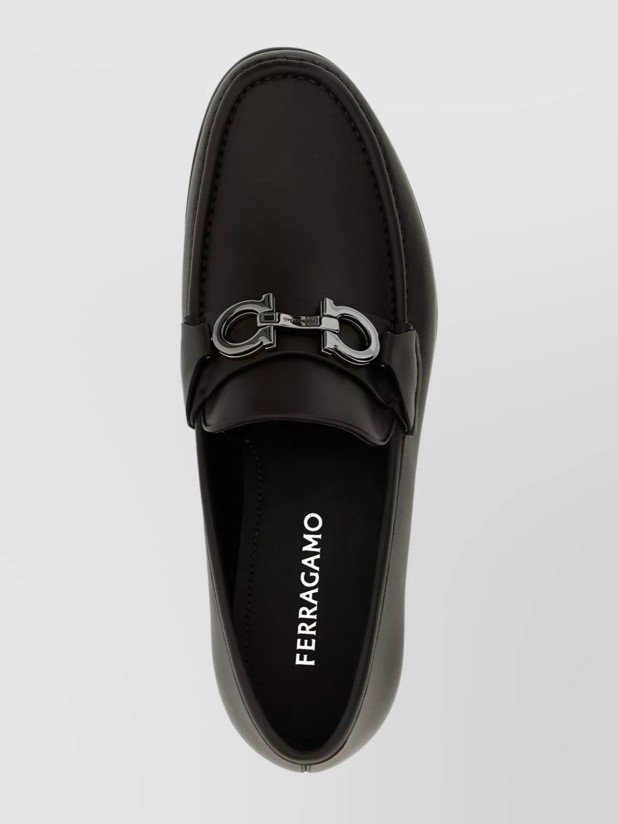 Ferragamo Round Toe Loafers Featuring Metallic Buckle