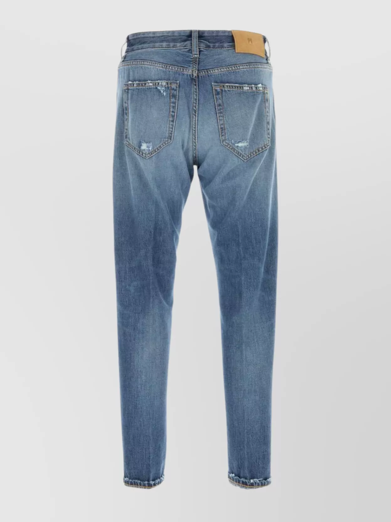 Pt Torino Denim Jeans With Belt Loops And Faded Effect