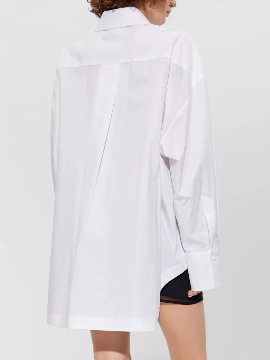 The Attico Long Sleeve Shirt Asymmetric Hem Cuffs