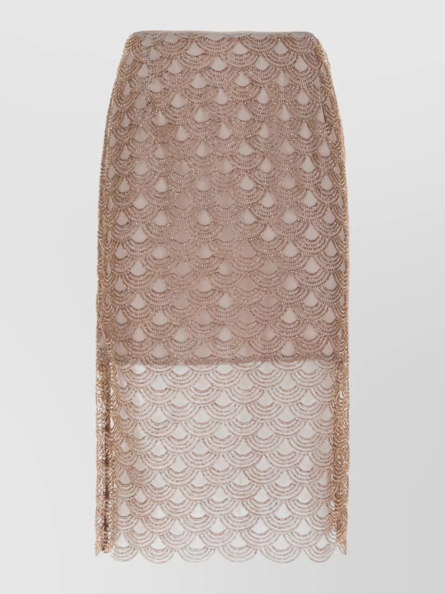 Rotate embellished fitted skirt