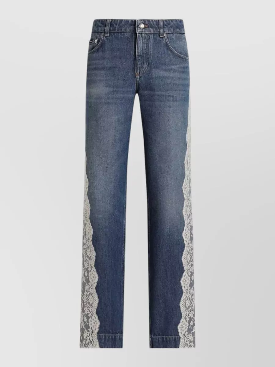 Dolce&Gabbana Lace Straight-Leg Jeans