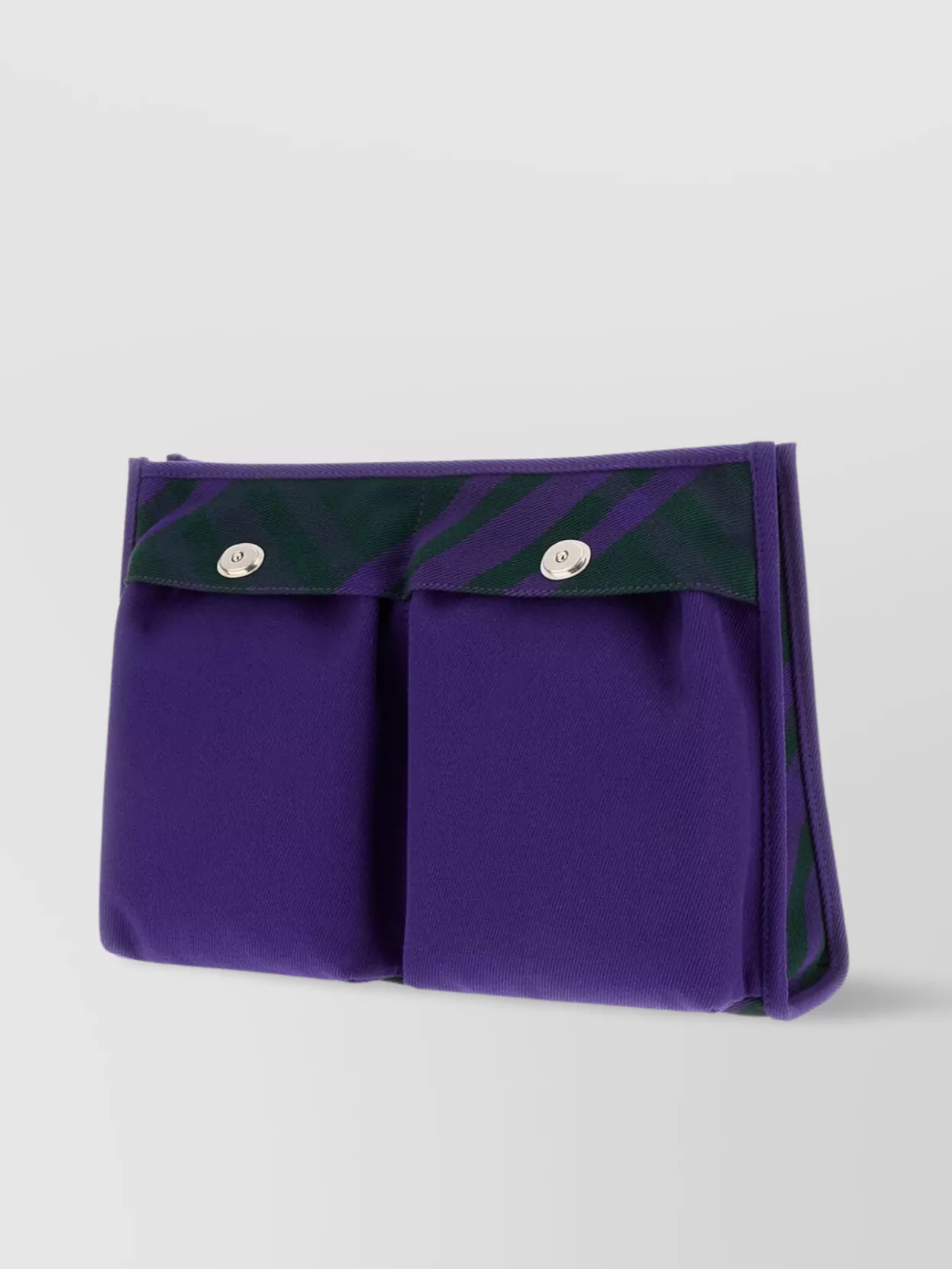 Burberry Canvas Shopping Clutch With Contrasting Trim