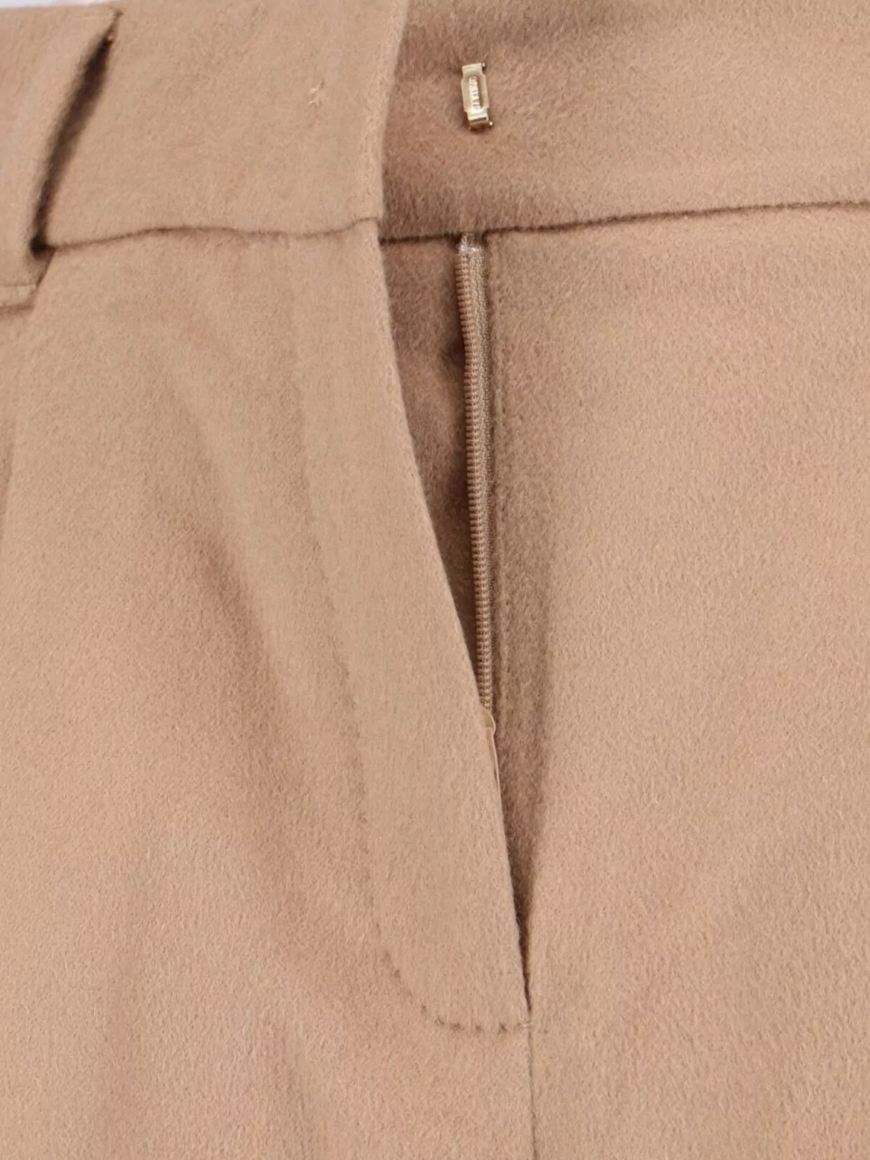 Max Mara Straight Trousers With Pleated Front And Pockets In Brown