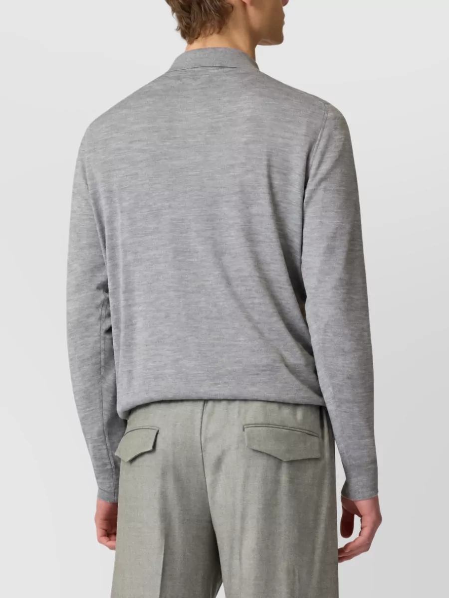 Lardini Cashmere Silk Wool Half-Zip Polo Sweater