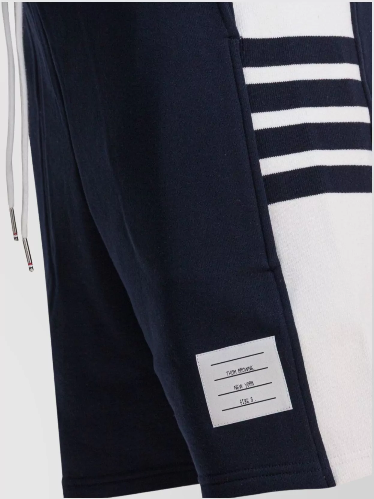 Thom Browne "4-Bar Loopback" Drawstring Waist Shorts