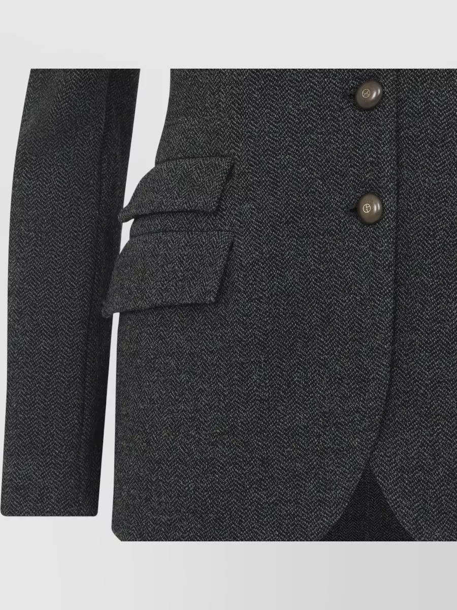 Giorgio Armani Herringbone Single-Breasted Blazer
