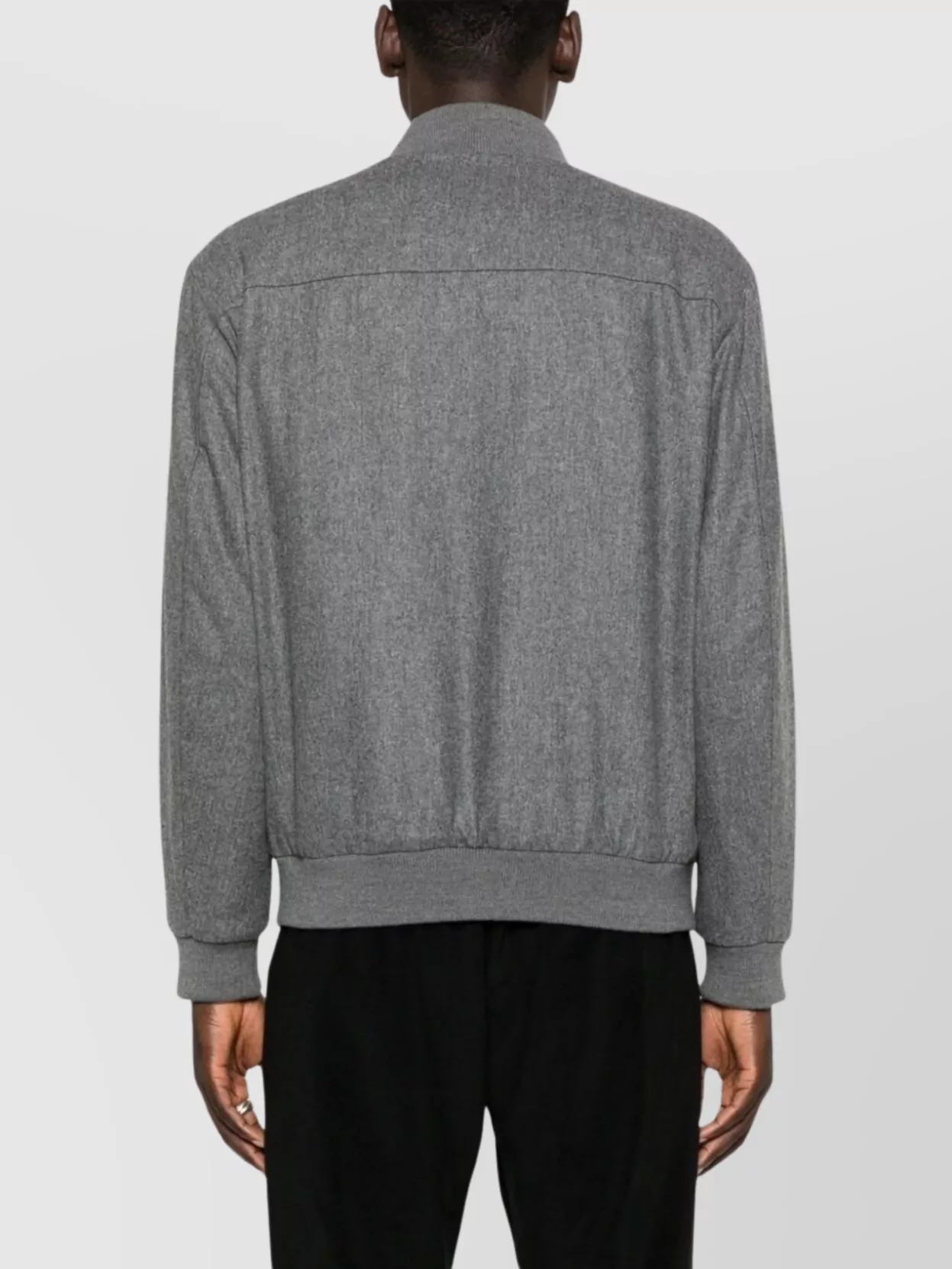 Fay Flannel Bomber Jacket Metal Clasp