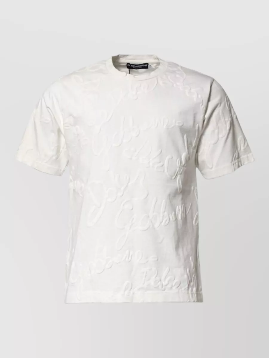 Dolce&Gabbana logo embossed cotton crew neck t-shirt