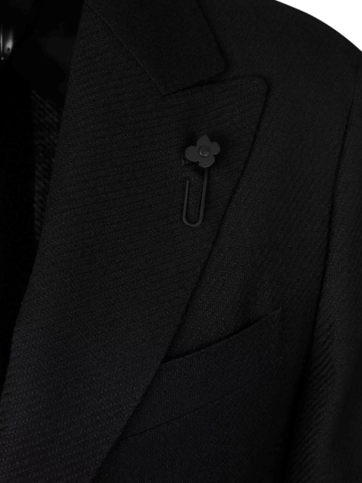 Lardini Herringbone Blazer With Notch Lapel And Pockets