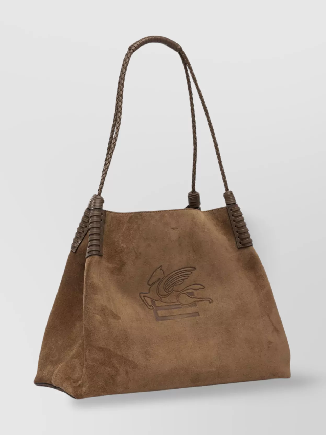Etro Woven Straps Dual Handles Suede Finish