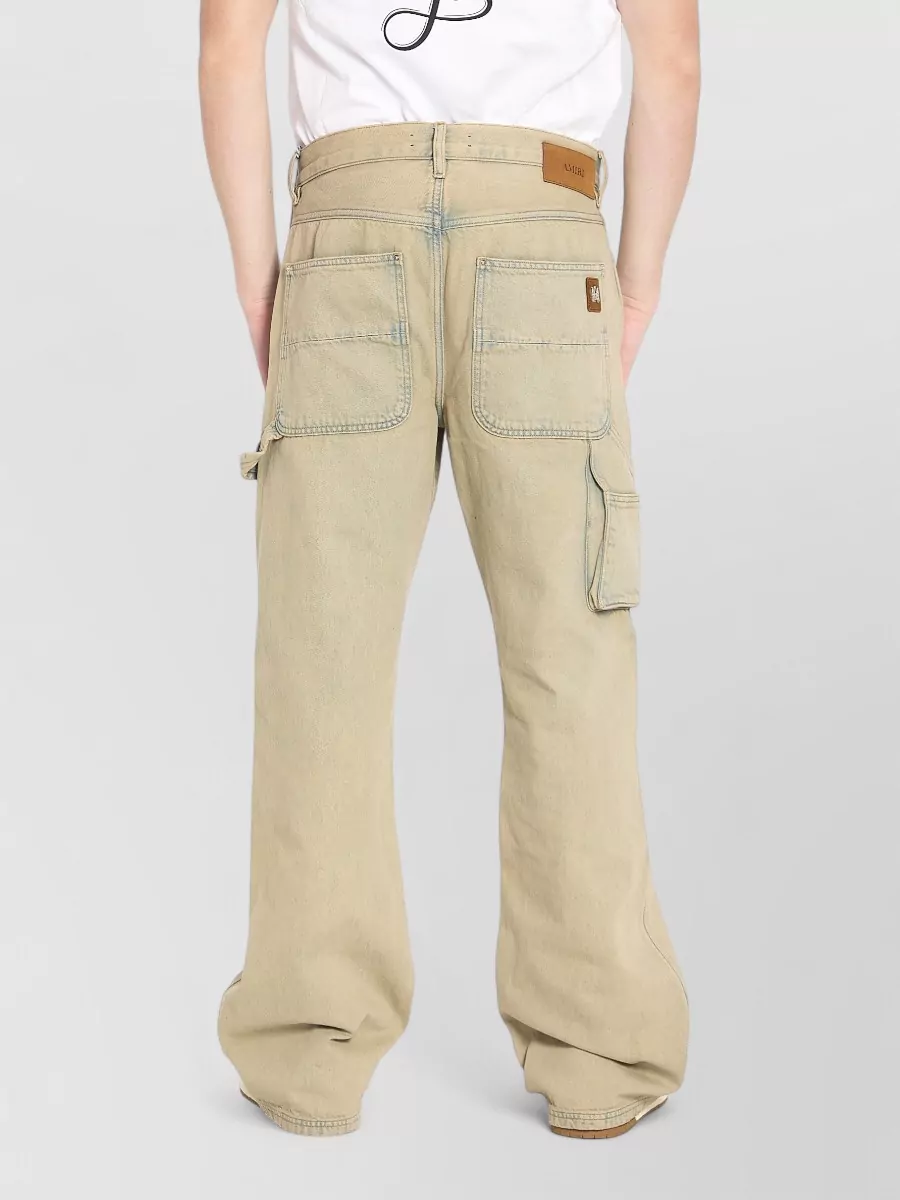 Amiri Denim Mid-Rise Wide-Leg Carpenter Jeans