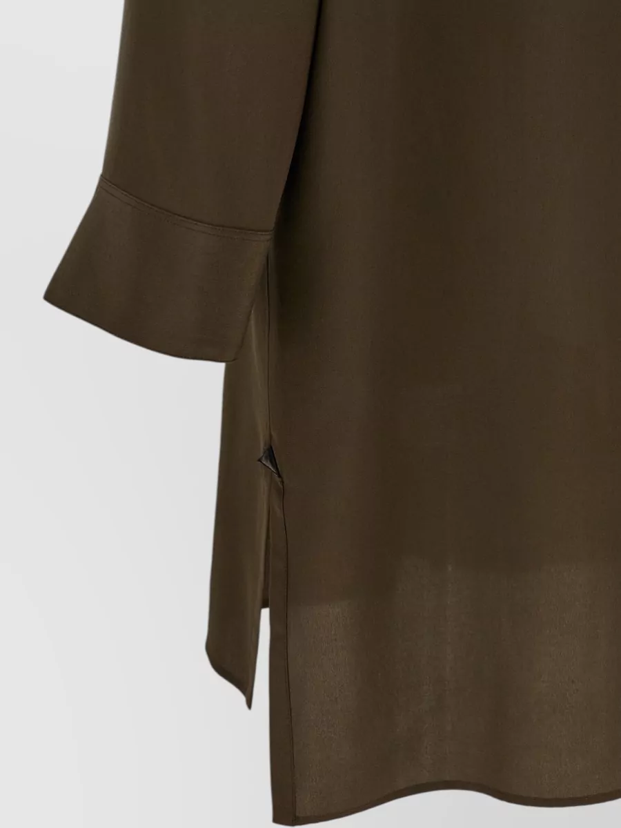 Tom Ford Silk Long-Sleeve Asymmetric Tunic Midi Dress