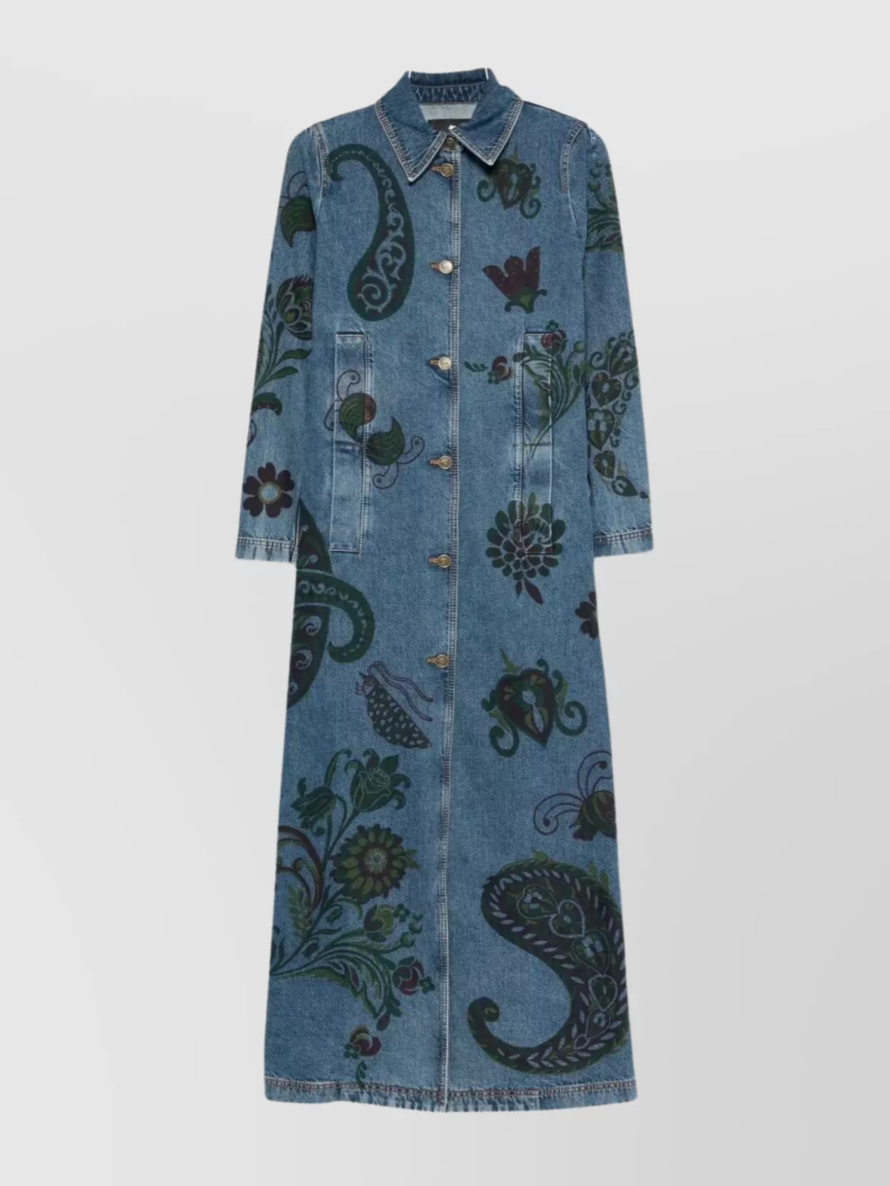Etro Women Floral Paisley Coat In Blue