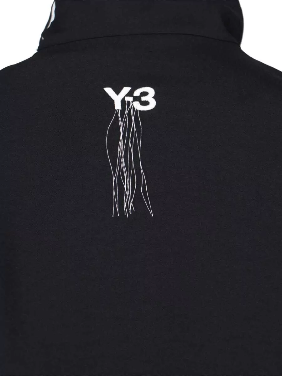 Y-3 Knit Sweatshirt High Collar Ribbed Cuffs Stripes
