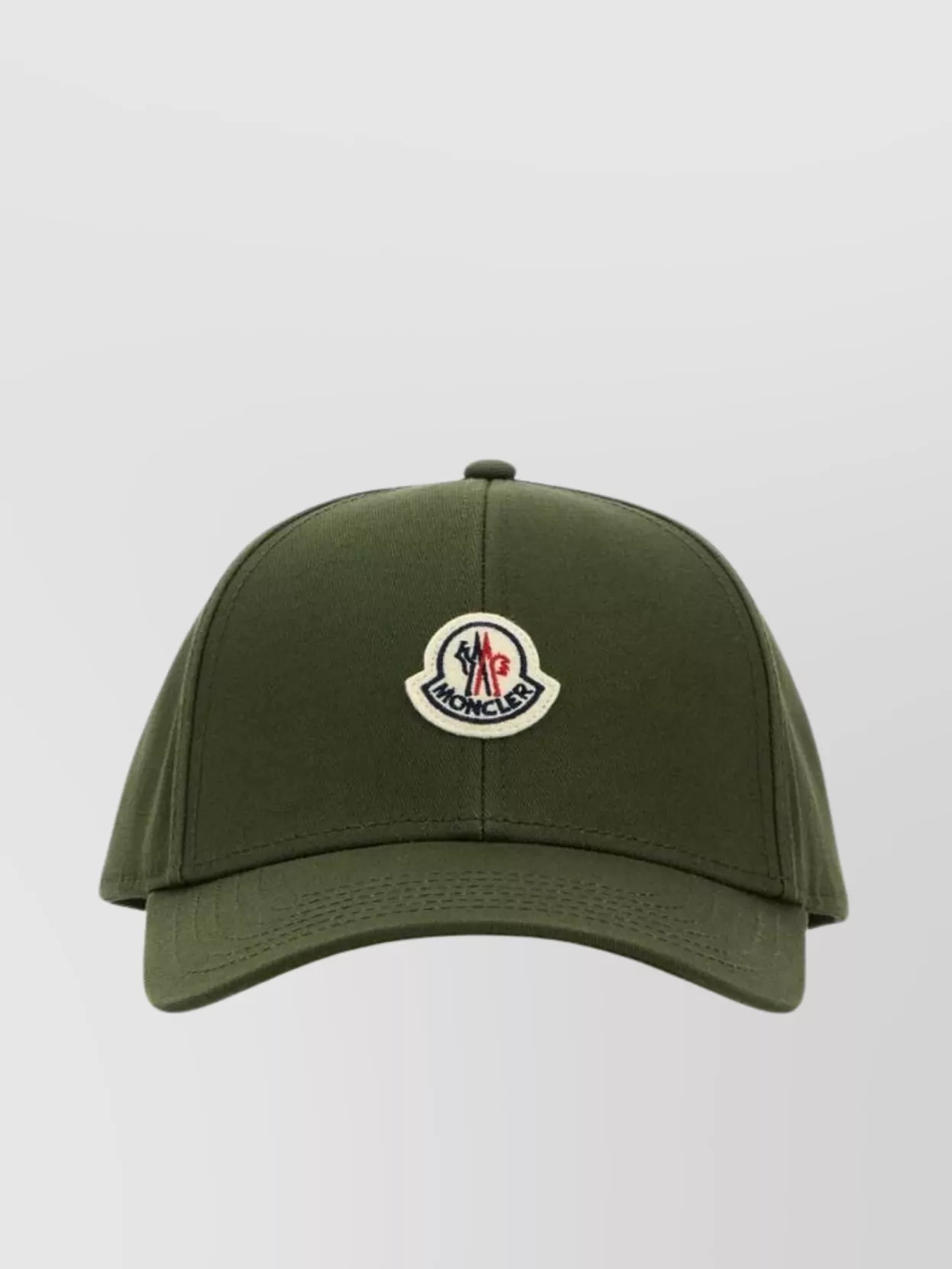 Moncler Cappello Da Baseball In Cotone Verde Oliva Uomo In Green