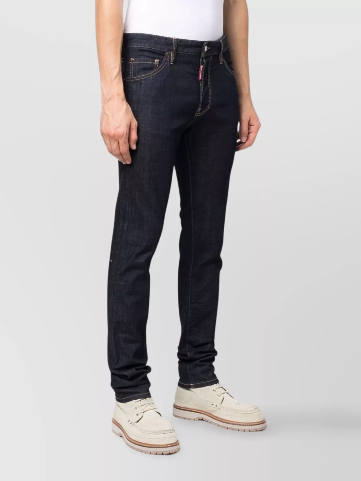 Dsquared2 Slim Cut Denim Trousers With Contrast Stitching