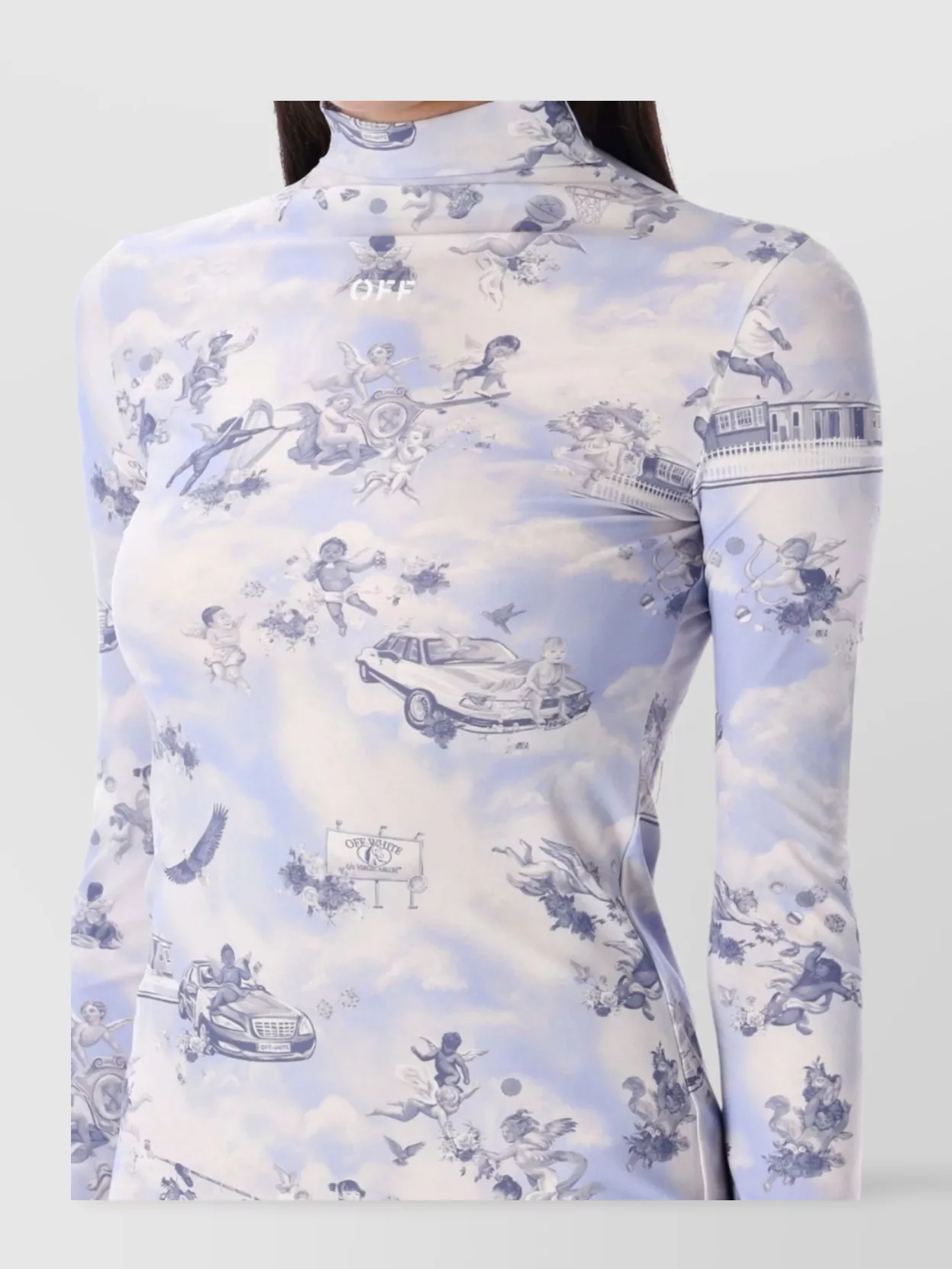 Off-white Fresco Jersey Printed Short Dress