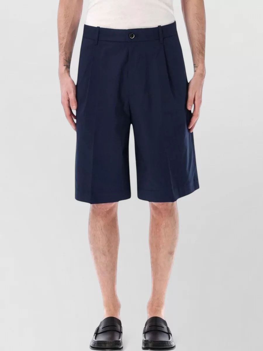 Nine In The Morning cotton pleated tailored bermuda shorts