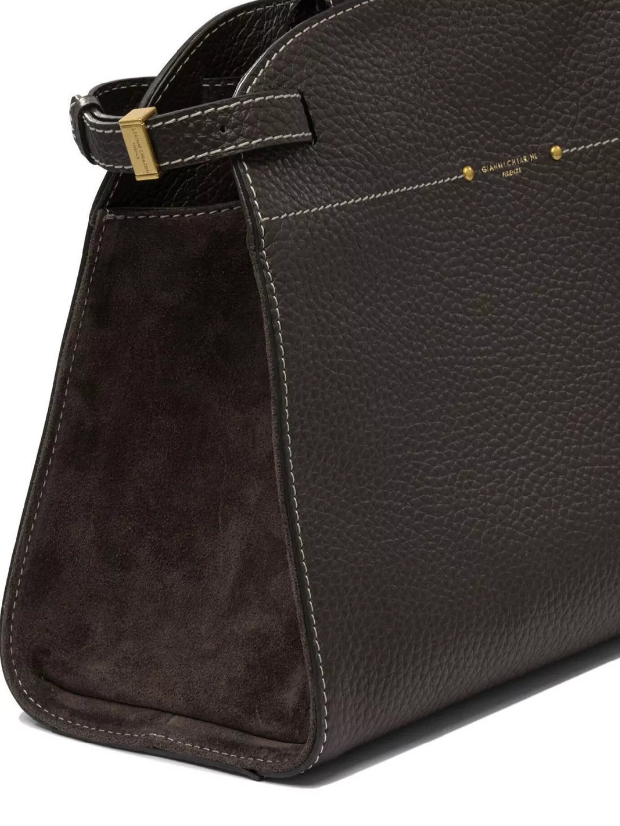Gianni Chiarini Leather Shoulder Bag With Adjustable Strap And Top Handle