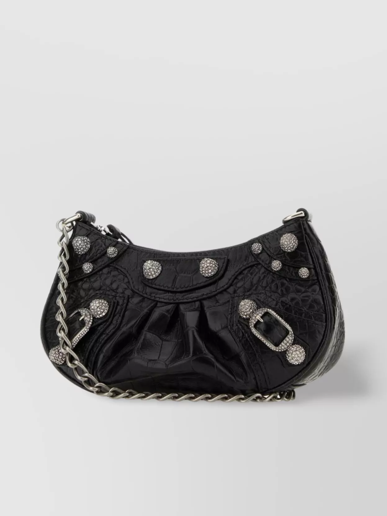 Shop Balenciaga Crocodile Effect Mini Handbag With Chain Strap