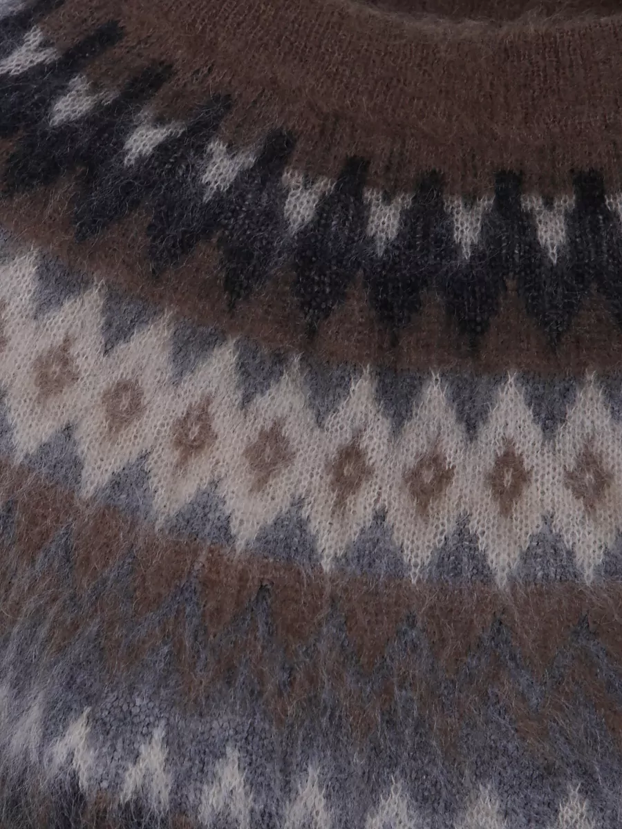 S Max Mara Mohair jacquard round neck sweater