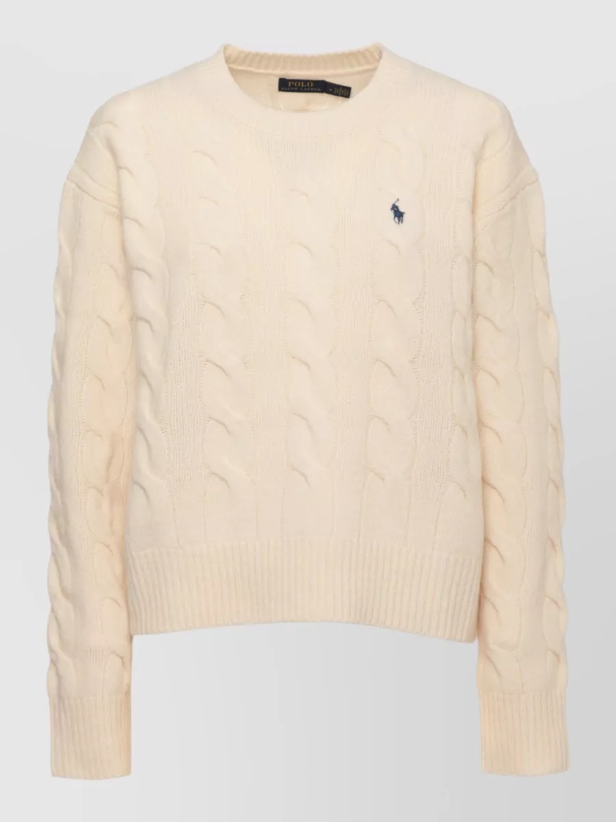 Ralph Lauren Wool cashmere ribbed crewneck sweatshirt