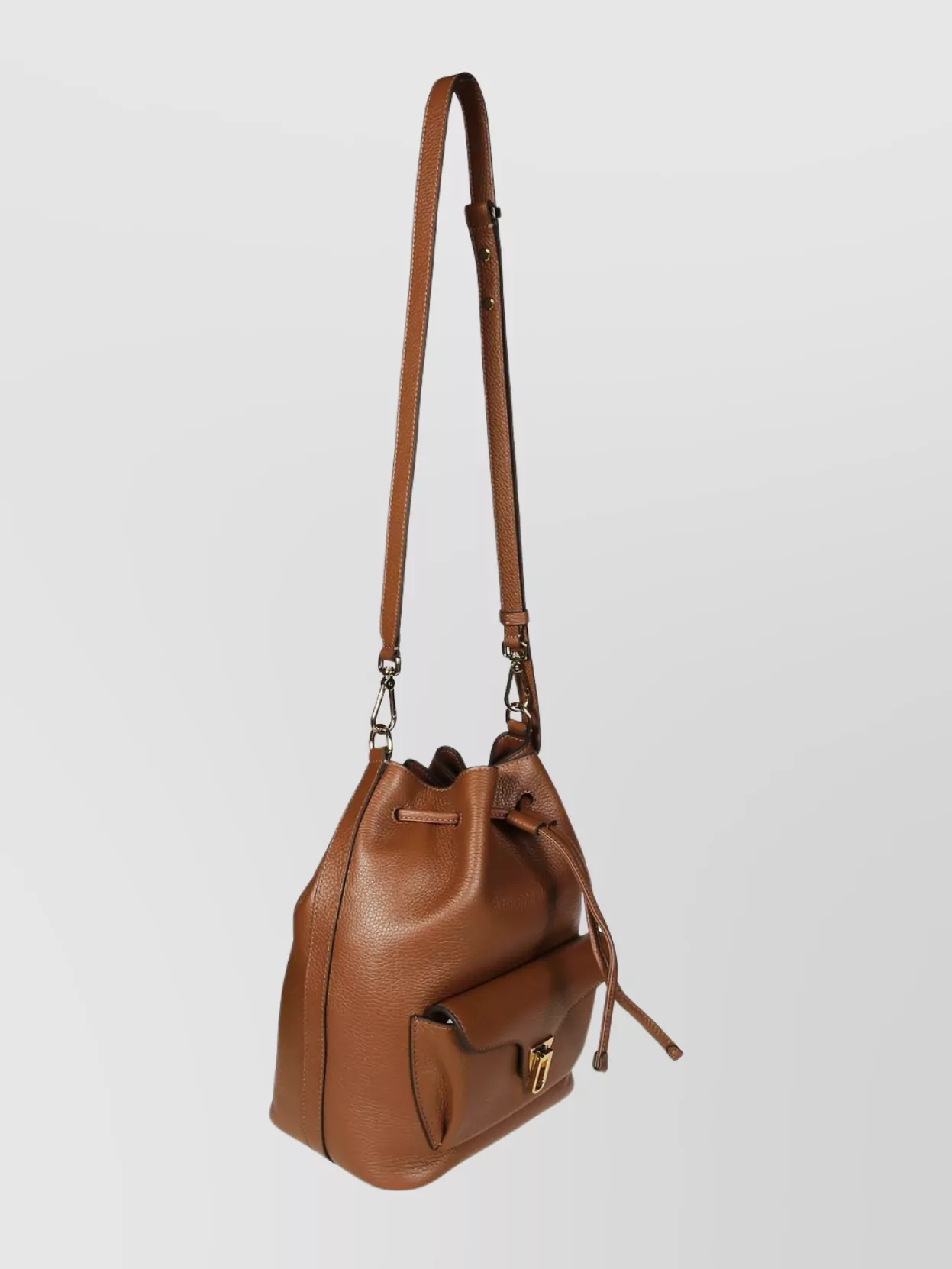 Coccinelle Medium Bucket Bag Adjustable Strap Front Pocket