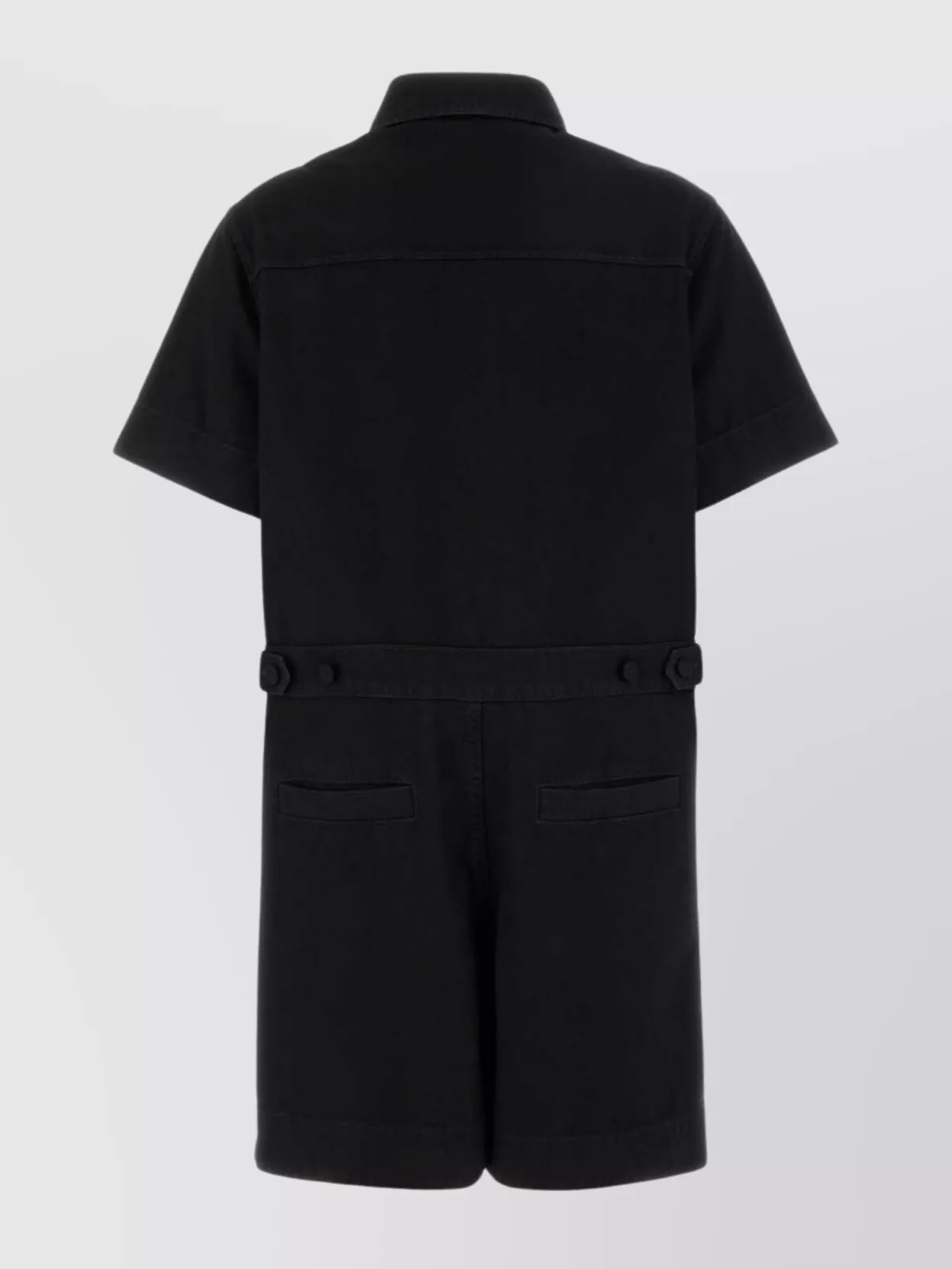 Gucci Denim Jumpsuit With Belt Loops And Pockets In Black